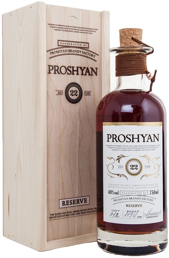 Коньяк "Proshyan" Reserve 22 Years Old, wooden box