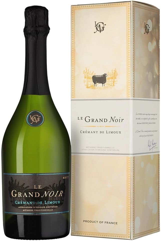 Игристое вино "Le Grand Noir" Brut, Cremant de Limoux AOP, 2023, gift box