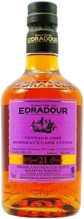 Виски "Edradour" 21 Years Old, Bordeaux Cask Finish, 1999