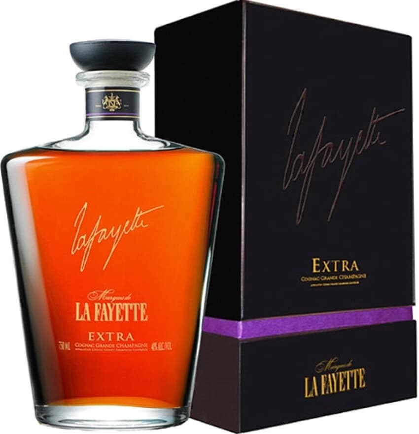Коньяк "Marquis de La Fayette" Extra, Cognac Grande Champagne AOC, in decanter & gift box