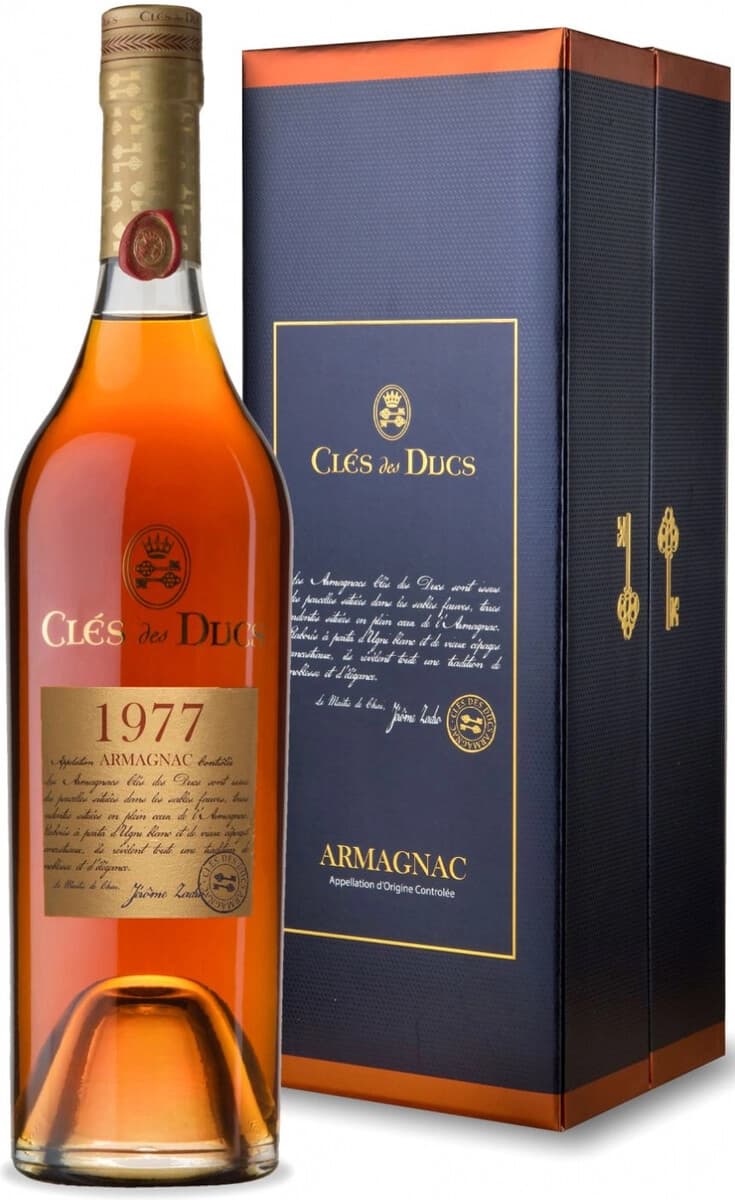 Арманьяк "Cles des Ducs" Millesime, Armagnac AOC, 1977, gift box